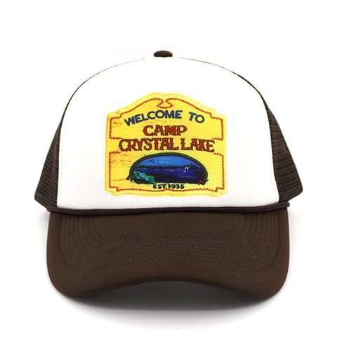 CAMP CRYSTAL LAKE Brown Sponge 5-panel Mesh Cap Trucker Cap