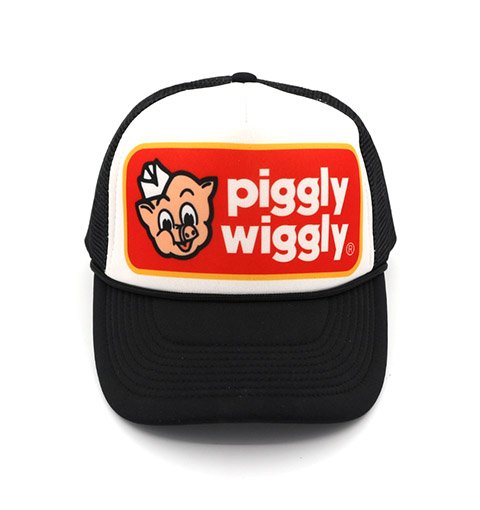 Piggly Wiggly Black Sponge 5-panel Mesh Hat Trucker Hat