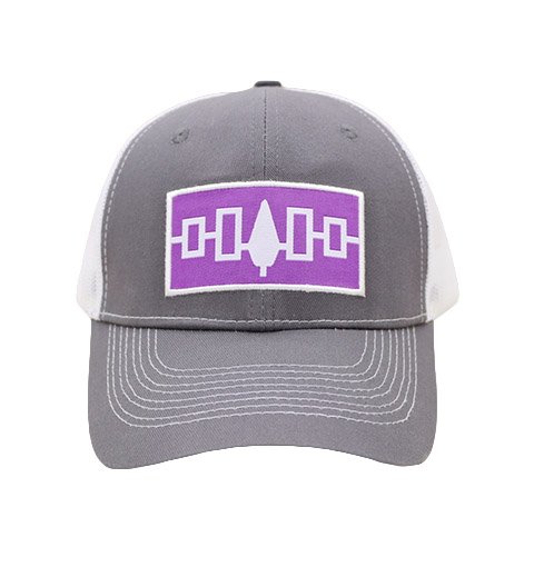 Grey Cotton Patch Trucker Mesh Hat