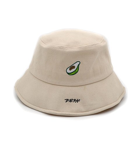 Avocado Embroidered Cotton Bucket Hat